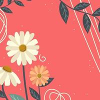 flowers and leaves layout vector