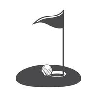 pelota de golf y bandera vector