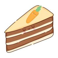 carrot cake kawaii vector
