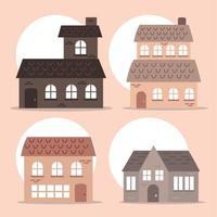 set of houses vector