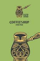 middle east coffee pot vector illustration