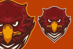 eagle head mascot vector illustration cartoon style