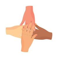 diverse human hands vector