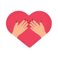 female hands in heart vector