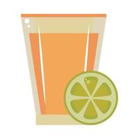 tequila with lemon vector