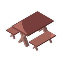 camping table and seats vector