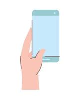 mano con smartphone vector