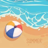 summer beach and ball vector