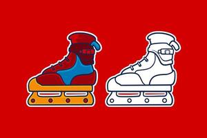 inline skate vector illustration cartoon style