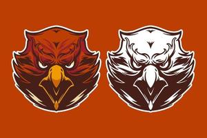 eagle head mascot vector illustration cartoon style