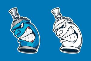 Lata de aerosol graffiti mascota ilustración vectorial vector