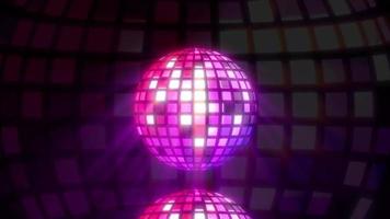 Neon-Disco-Kugel nahtlos, sich bewegender Equalizer-Disco-Kugel, rotierende funkelnde Disco-Kugel. schöne Disco-Kugel-Drehschleife, Disco-Kugel rotieren auf schwarzem Hintergrund, rotierende Spiegel-Disco-Kugel