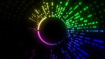 particle moving with circle, animated particle tunnel, Glowing circle particle moving in abstract motion, Abstract cycle ring animation, Abstract glowing and moving lines technology video