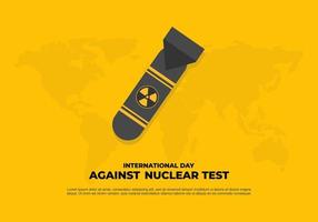 World International day against nuclear test With big rocket vector