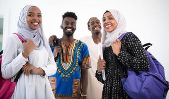 group of happy african students photo