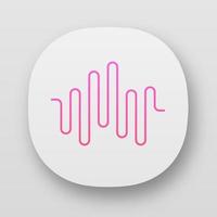 Music rhythm wave app icon. UIUX user interface. Disco party, dj soundtrack play. Sound wave. Audio volume, equalizer level. Digital soundwave. Web, mobile applications. Vector isolated illustration