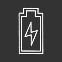 Battery charging chalk icon. Battery level indicator. Isolated vector chalkboard illustrations