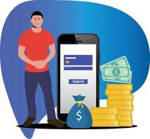 Online Money Transfer Icon Vector Illustration