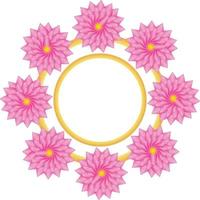 Floral Golden Frame Vector Artwork In Transparent Background