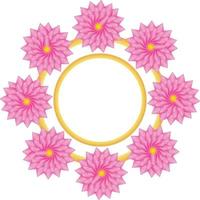 Floral Golden Frame Vector Artwork In Transparent Background