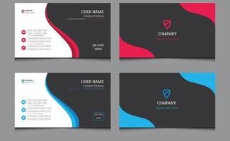 Simple minimal clean creative fresh modern corporate name professional visiting business card template design. vector