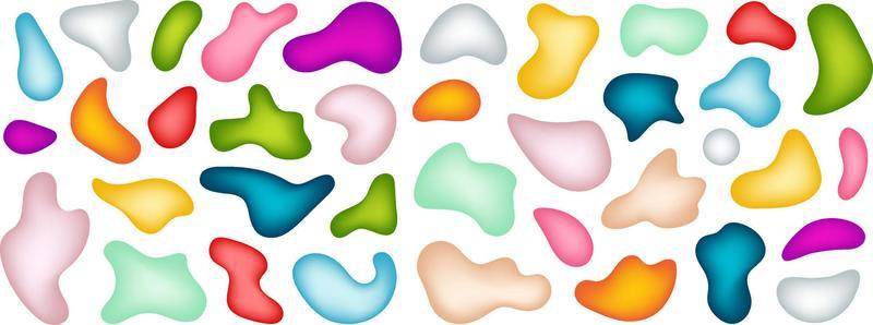 Set of abstract modern graphic liquid elements. Dynamical waves different colored fluid forms. Isolated banners with flowing liquid shapes. Template for the design of a logo, flyer or presentation.