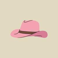 Wild west element in modern style flat, line style. Hand drawn vector illustration of old western cowboy hat fashion style, cartoon design. Cowboy patch, badge, emblem.