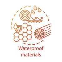 Waterproof coating concept icon. Water resistant materials idea thin line illustration. Waxed, hydrophobic layers with liquid drops. Vector isolated outline drawing. Editable stroke