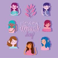 tarjeta del día internacional de la mujer vector