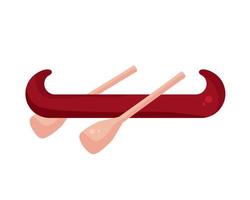 canoe with paddles vector