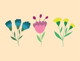 icons flowers nature vector