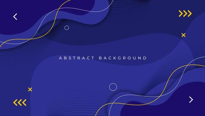 Memphis blue background with wavy and line elements