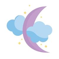 moon and clouds vector