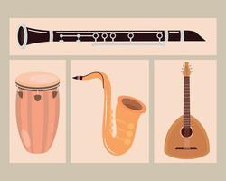music instruments set vector