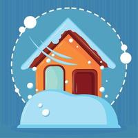 natural disaster snowfall house vector