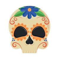 mexican skull decoration vector