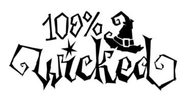 100 wicked halloween print for decoration design. vector