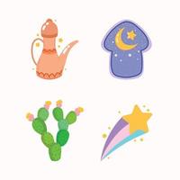 arabic icons set vector