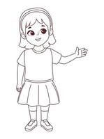 little girl speaking vector