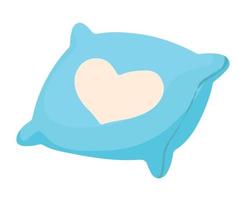 almohada azul con corazón vector