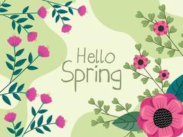 hello spring poster vector