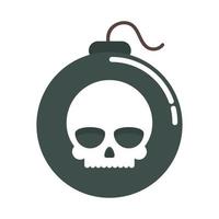 bomb with skull vector
