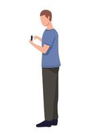 man using smartphone vector