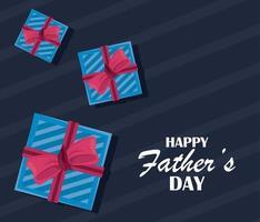 fathers day lettering postcard vector