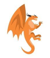 orange dragon with wings vector