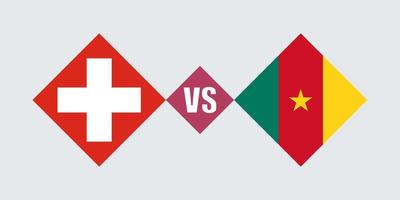 concepto de bandera suiza vs camerún. ilustración vectorial vector