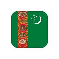 bandera de turkmenistán, colores oficiales. ilustración vectorial vector