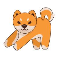 personaje cómico de shiba inu vector