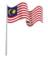 malaysia flag in pole vector