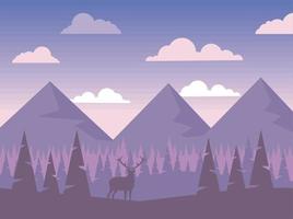 reindeer in the forest vector